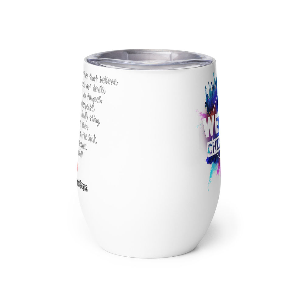 Thumbnail: We Are Christians Wine tumbler