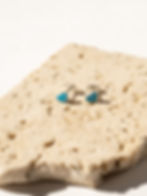 genuine turquoise heart post earrings
