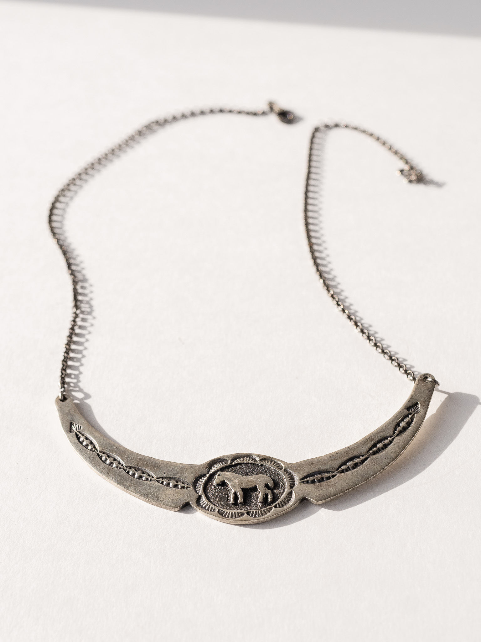 sterling silver horse stamped necklace
