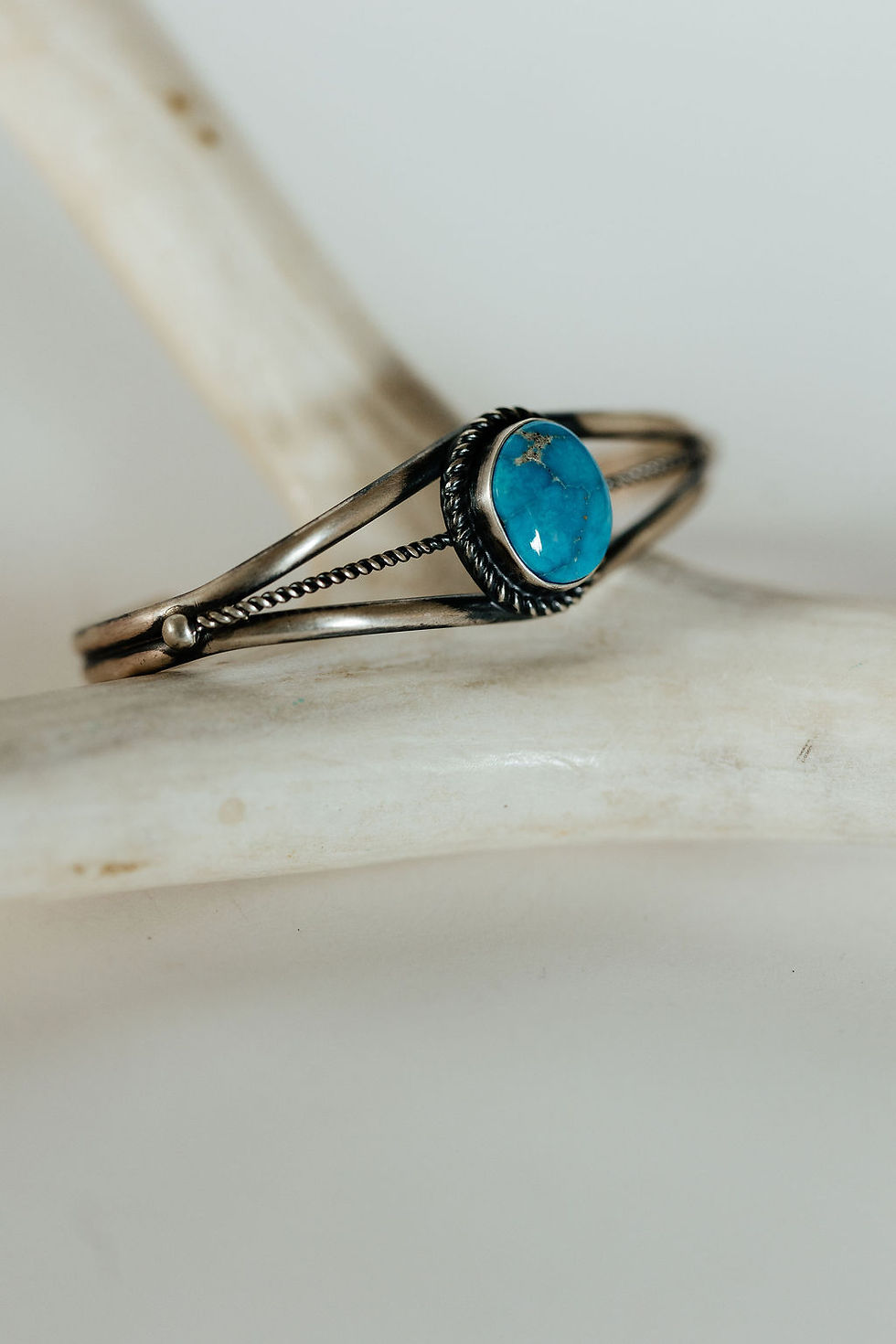 sterling silver and genuine turquoise cuff bracelet