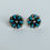 Thumbnail: genuine turquoise floral cluster earrings