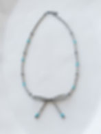 navajo pearl and genuine turquoise bowtie necklace