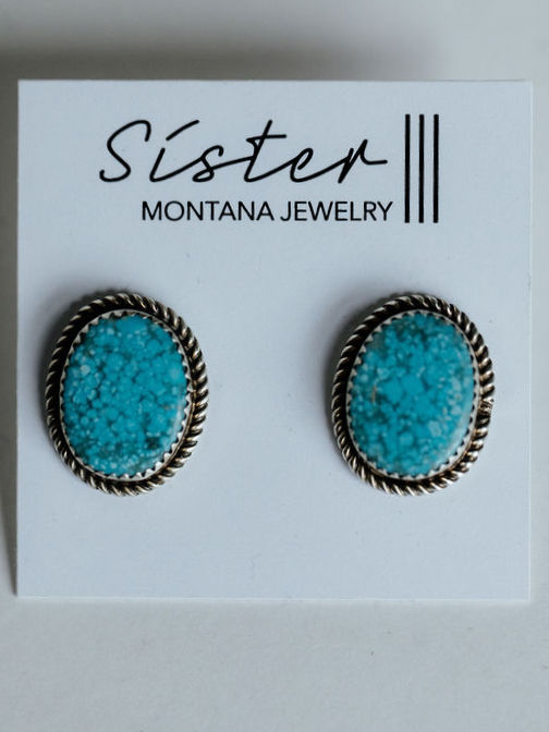 sterling silver & genuine turquoise post earrings