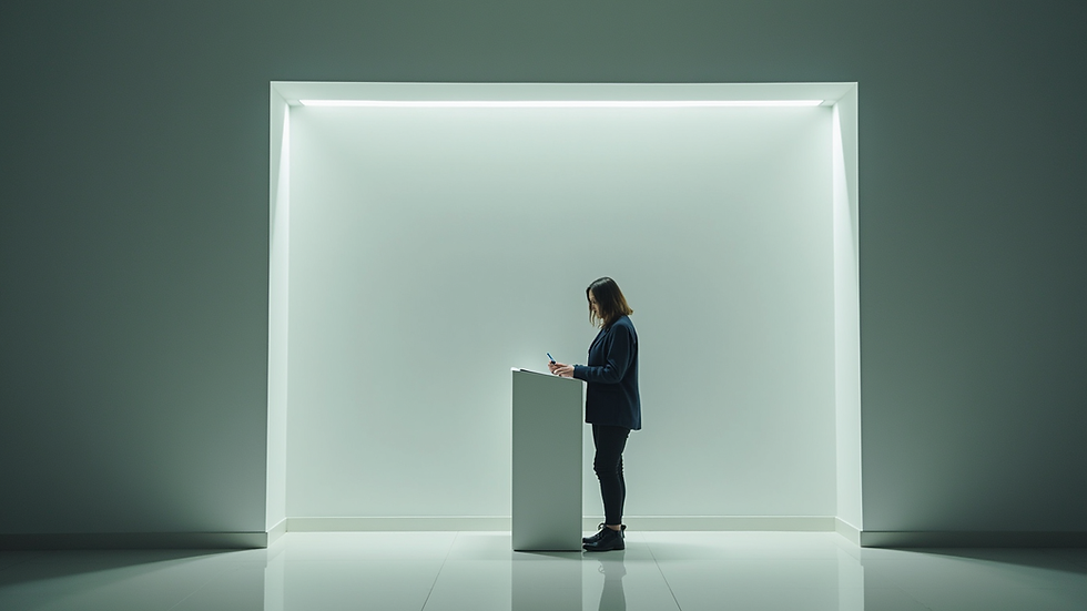 Vista frontal de una persona estudiando en un portátil en un espacio luminoso