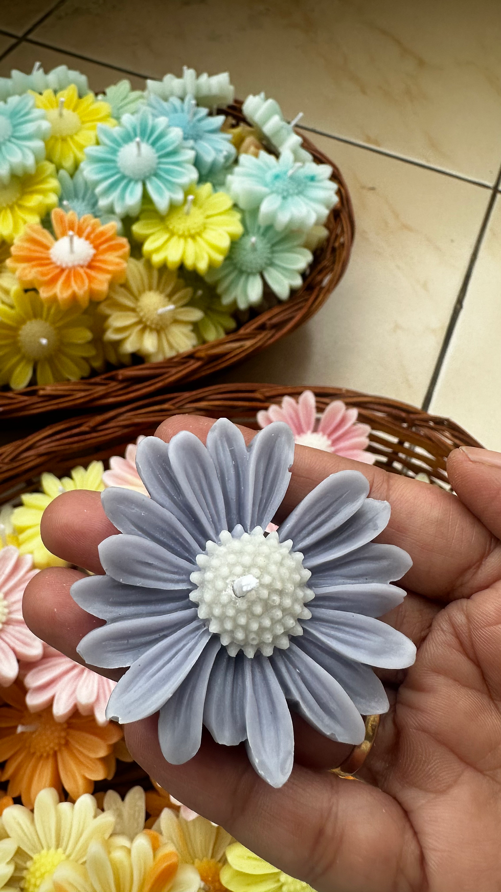 Thumbnail: Daisy candles ( set of 4)