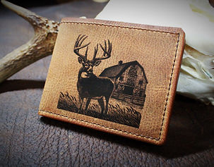 personalized whitetail buck on farm wallet