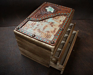 custom leather tooled jewelry box