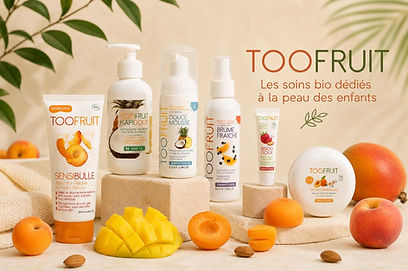 Produits TooFruit pour les soins du visage des enfants de moins de 12 ans chez SORA à Évran