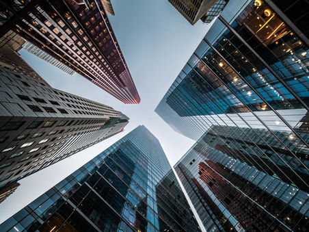 High rise buildings in financial district