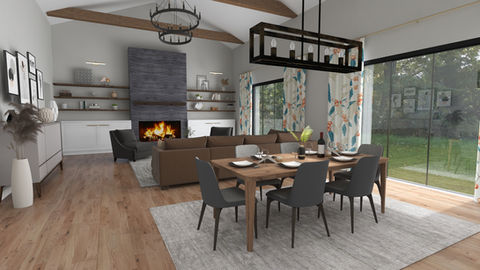 White kitchen with island seating and pendant lighting