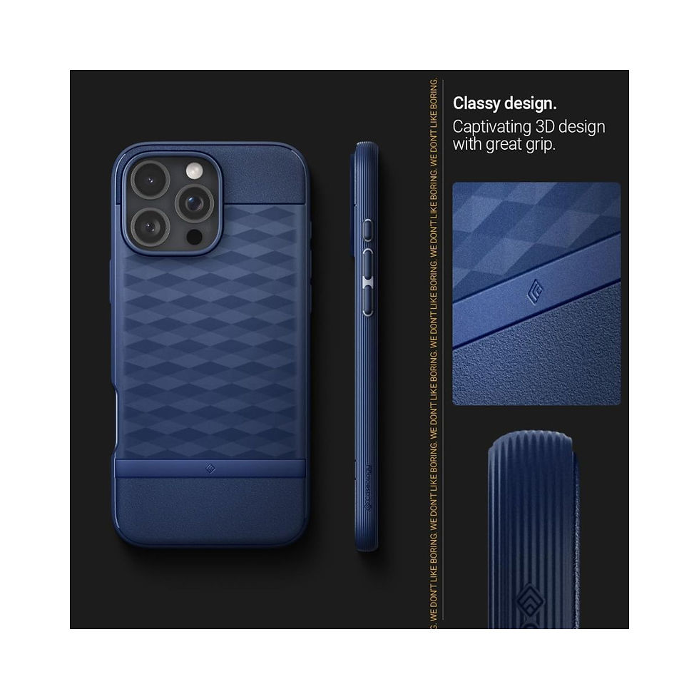 Miniatura: Capa de silicone de camada dupla para iPhone 16 Pro Max Midnight Blue | Caseolog