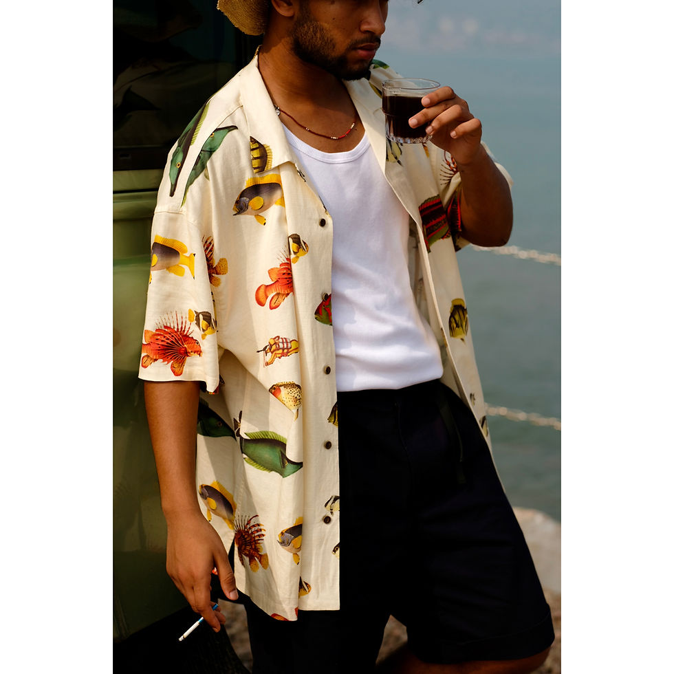 Thumbnail: Souvenir Shirt Zero - Fishes Beige