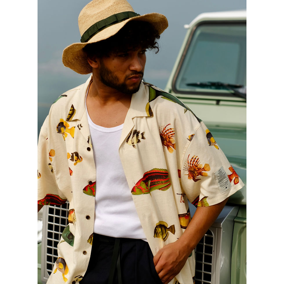 Thumbnail: Souvenir Shirt Zero - Fishes Beige