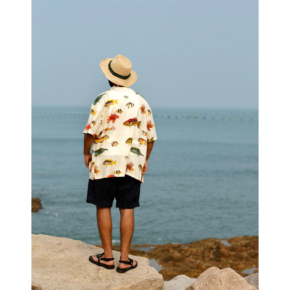 Thumbnail: Souvenir Shirt Zero - Fishes Beige
