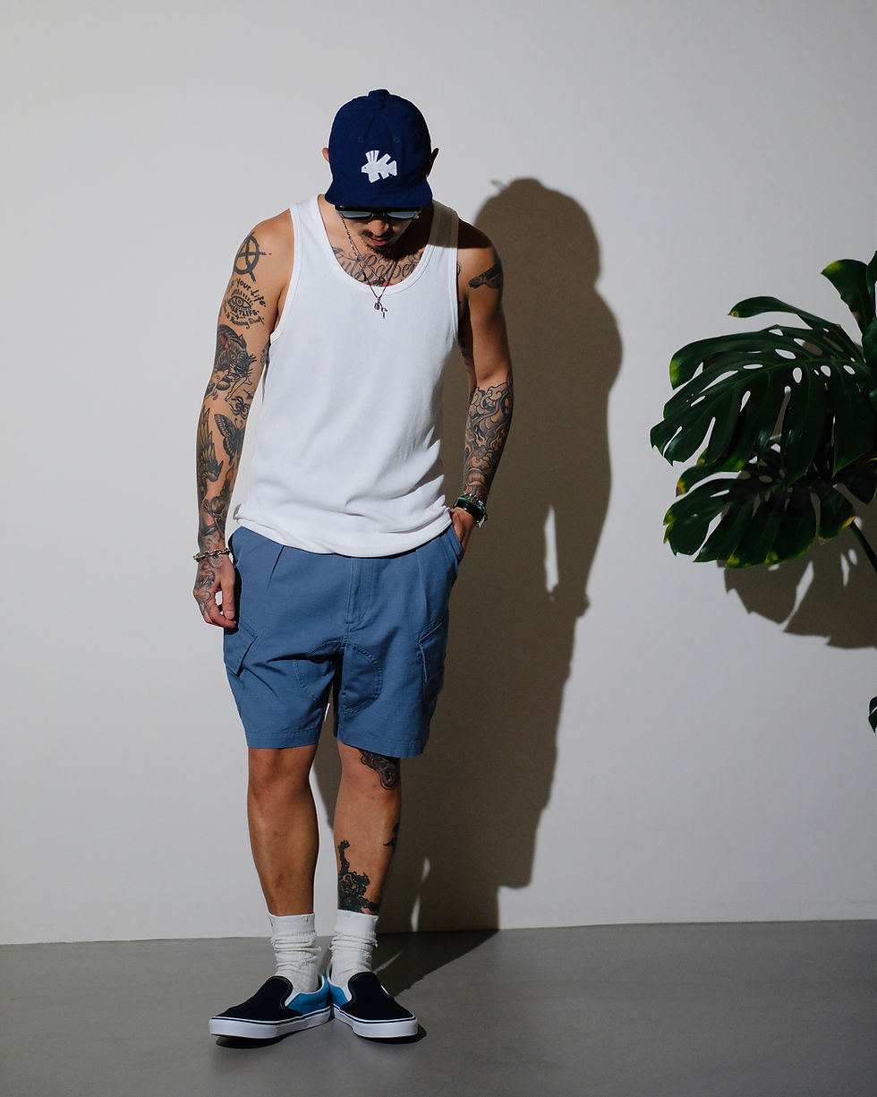 Thumbnail: Geometric Lion Fish Cap - Navy