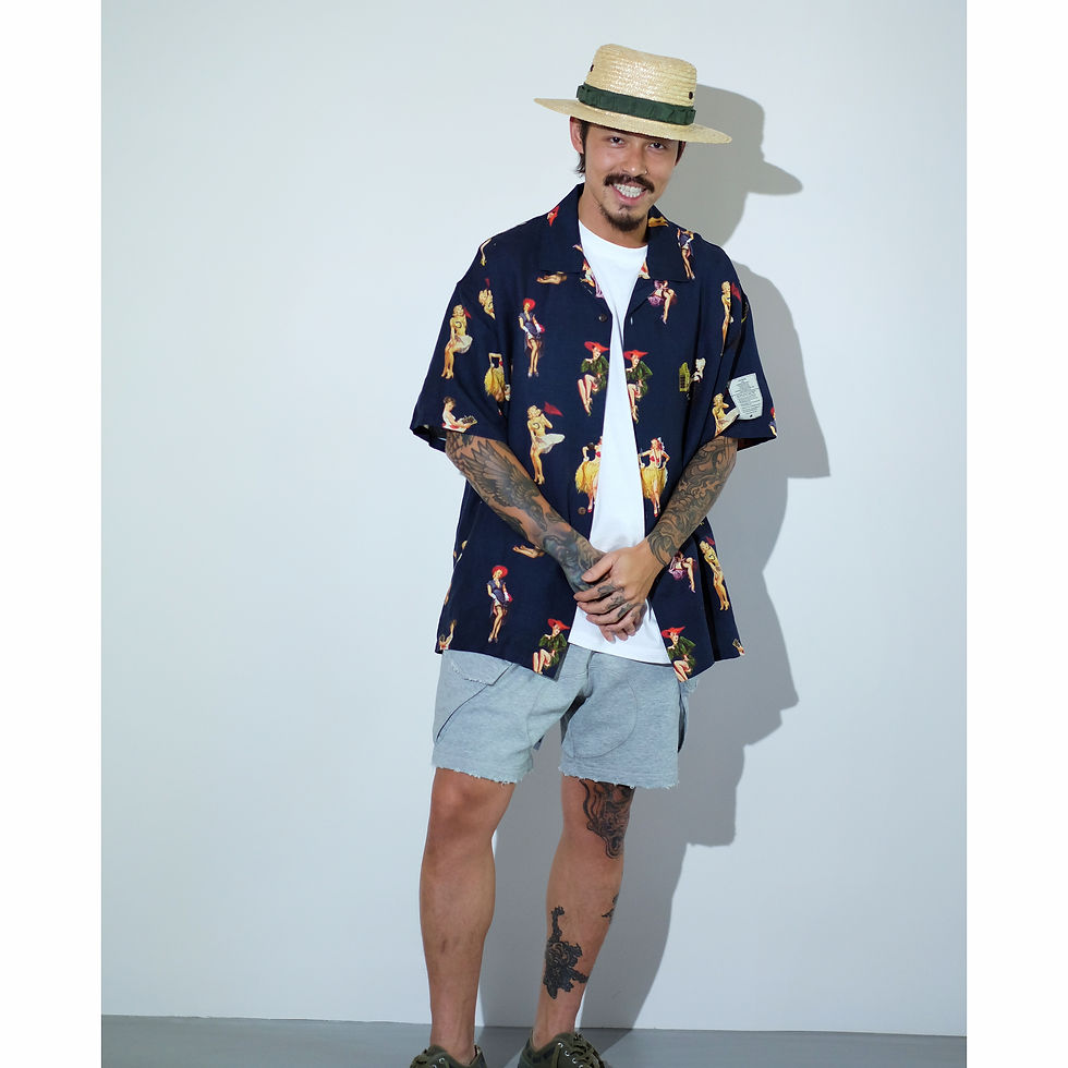 Thumbnail: Souvenir Shirt Zero - Pinup Model Navy