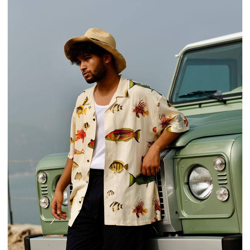 Thumbnail: Souvenir Shirt Zero - Fishes Beige
