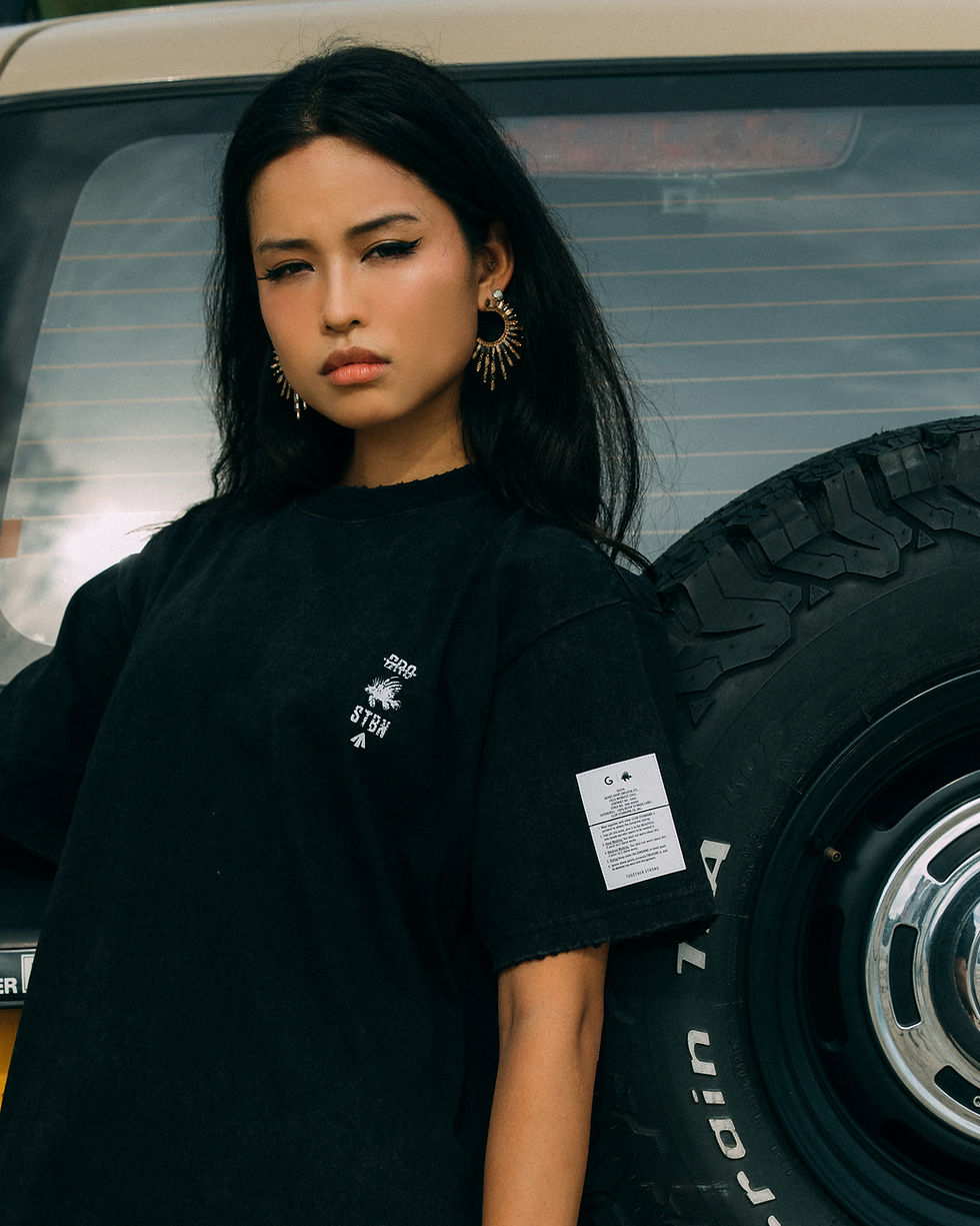 Thumbnail: C.S. x GRO Washed American Girl Tee -Washed Black