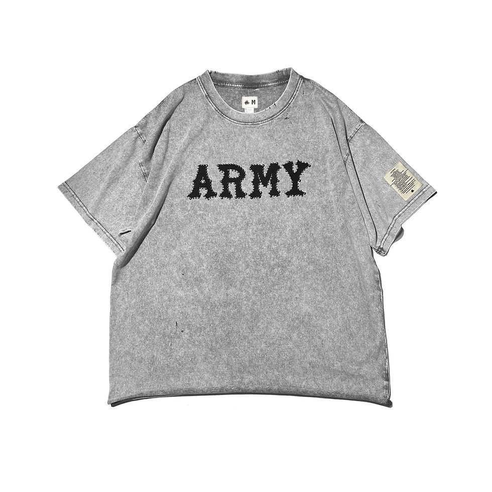 Thumbnail: The Studded Army Tee - Washed Grey
