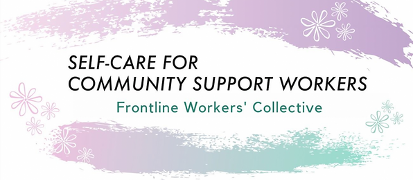 Frontline Workers Collective banner designed by Justice Walz