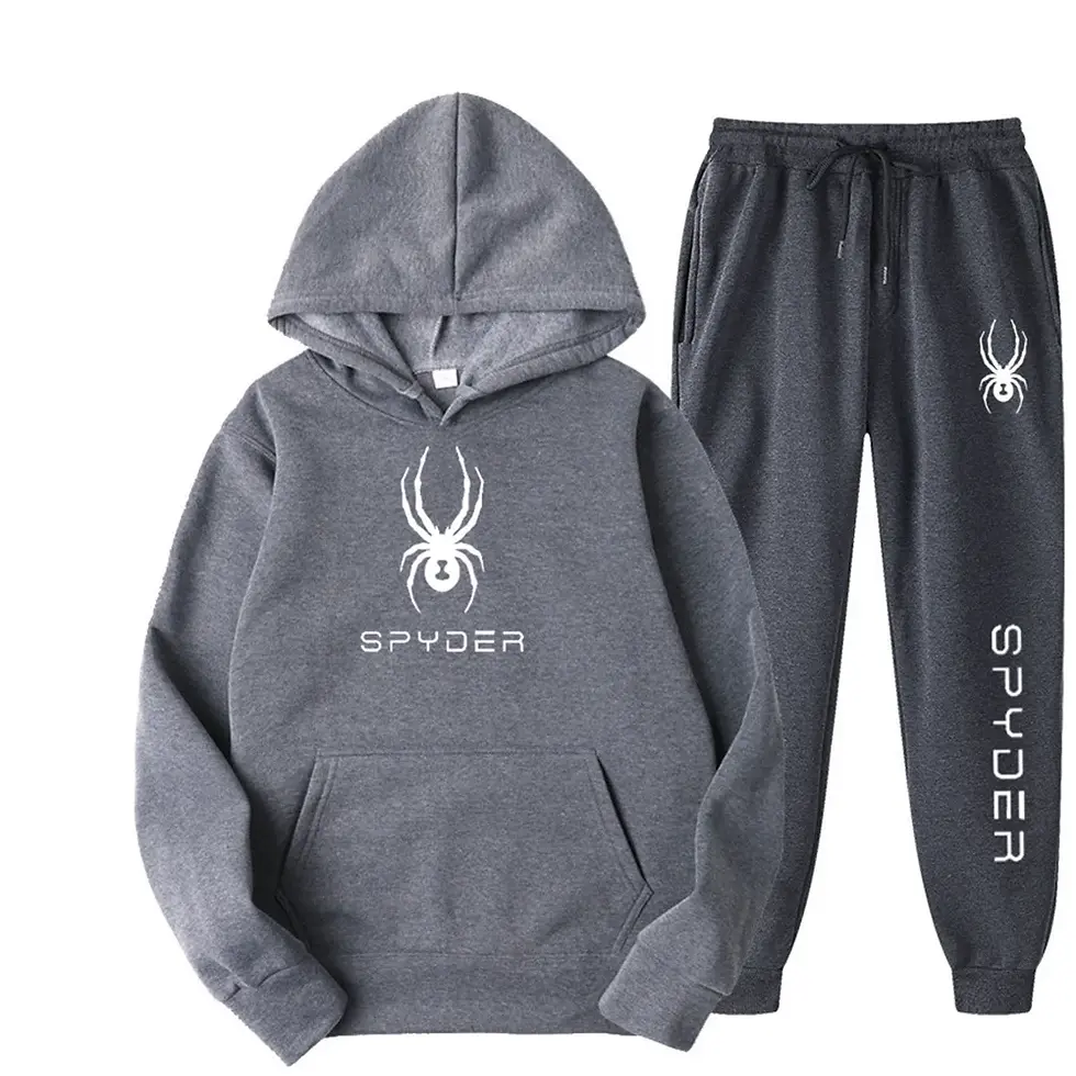 Thumbnail: .A casual sports outfit consisting of a long-sleeved hooded t-shirt and elastic-