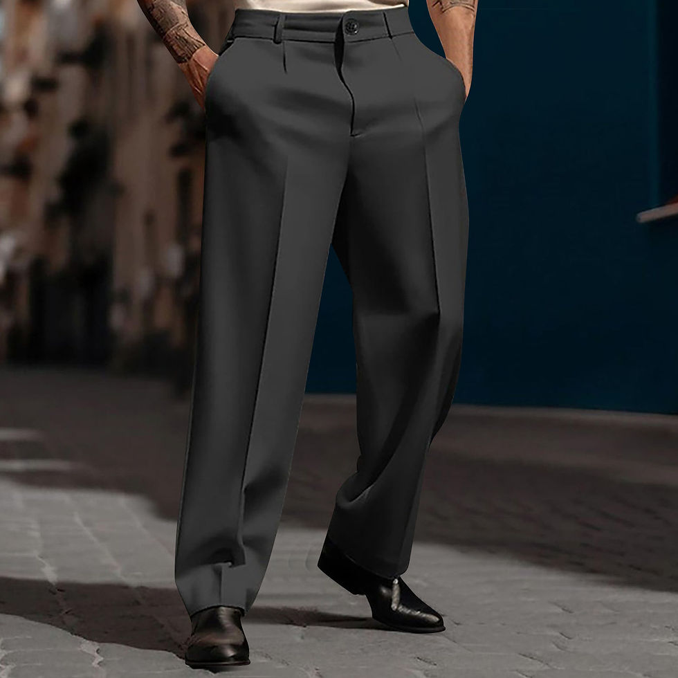 Thumbnail: Men's Suit Trousers Fashionable Straight Leg Breathable Casual Pants Pure Color 