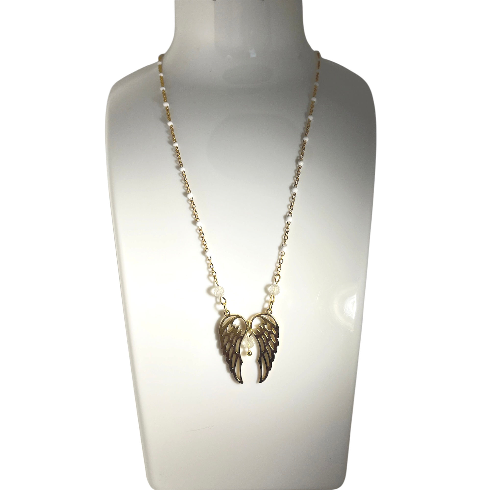 COLLIER ANGEL CRISTAL DE ROCHE DORÉ