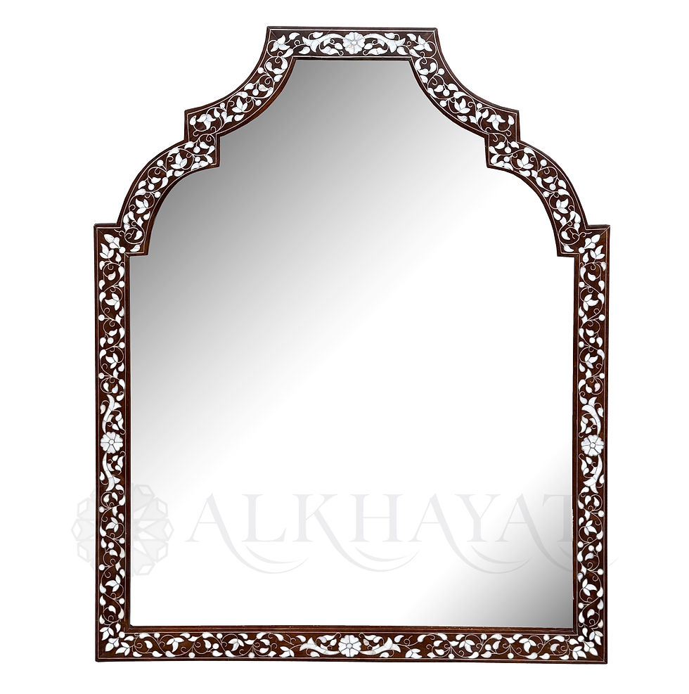 Contemporary Arch Mother-of-Pearl Inlaid Syrian Mirror
