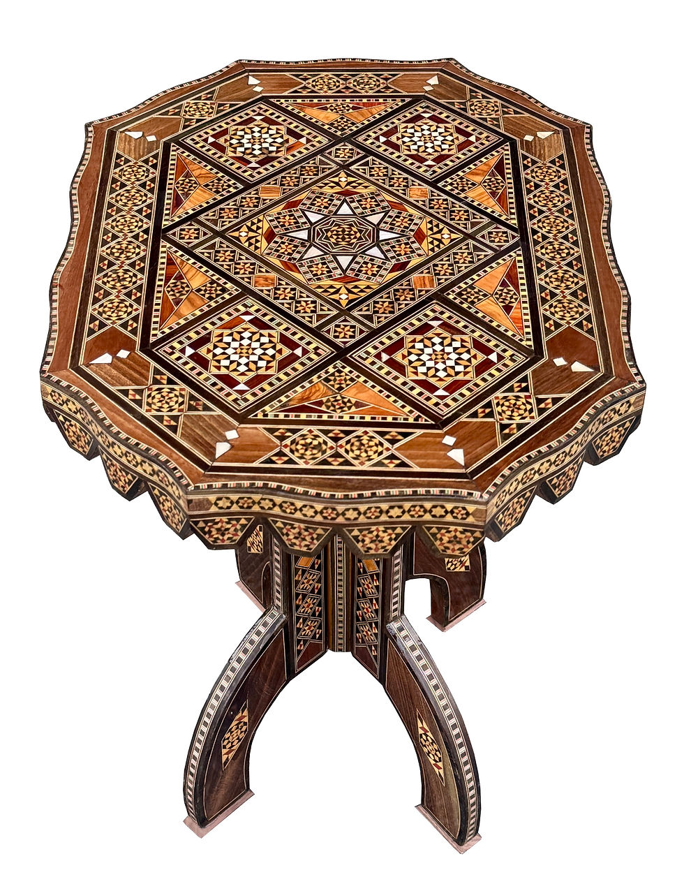 Thumbnail: Vintage marquetry inlaid Syrian table