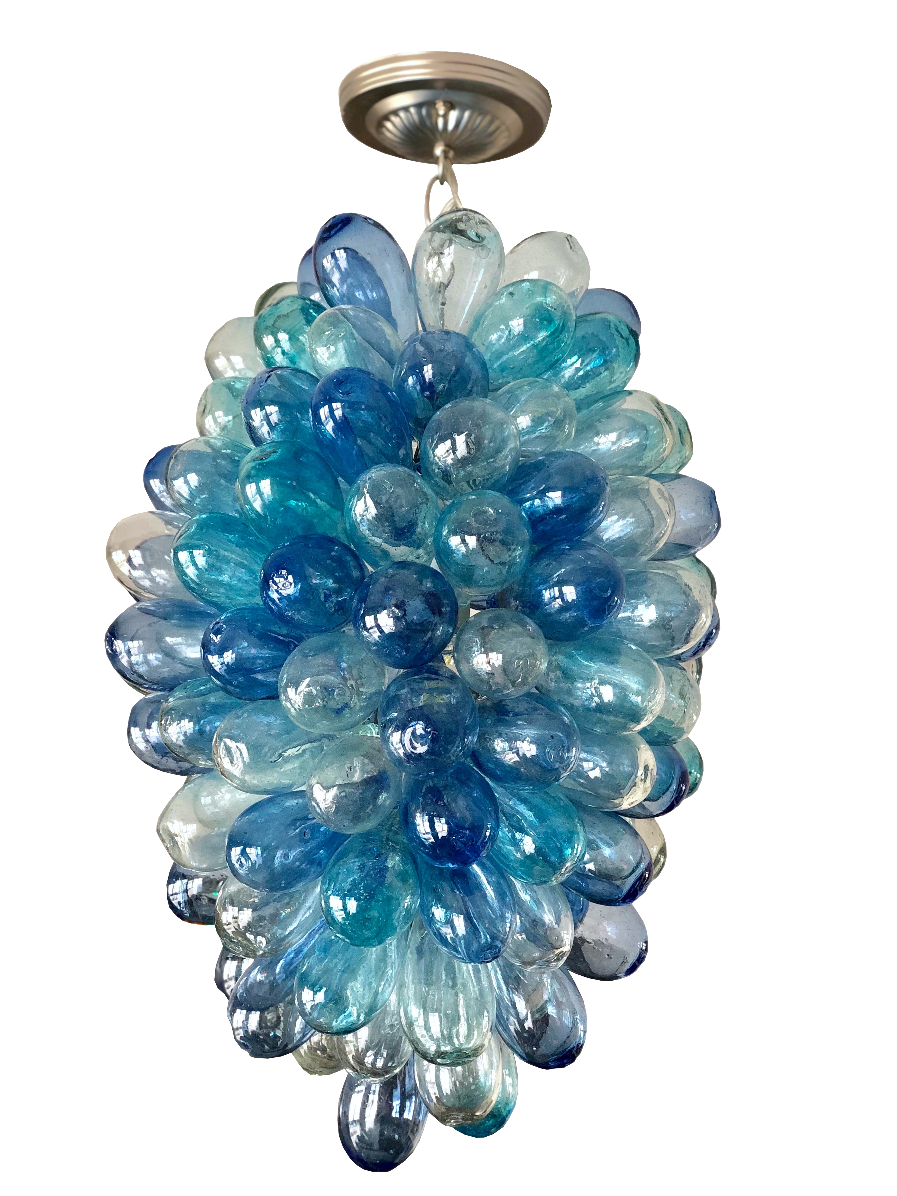 Light fixture of handblown glass