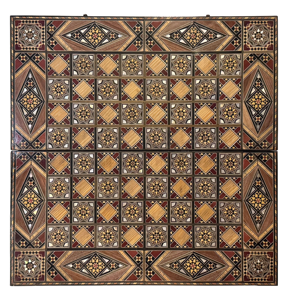 الصورة المصغرة: Syrian marquetry backgammon & chess board #2670