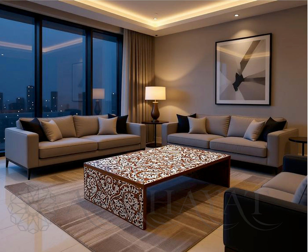 Thumbnail: Artistic Syrian Mother-of-Pearl Inlay Coffee Table