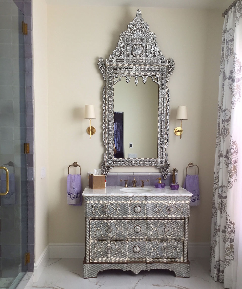 الصورة المصغرة: Custom Syrian Mother of Pearl Inlaid Vanity