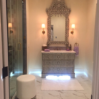 Syrian Mother of pearl inlaid vanity and mirror