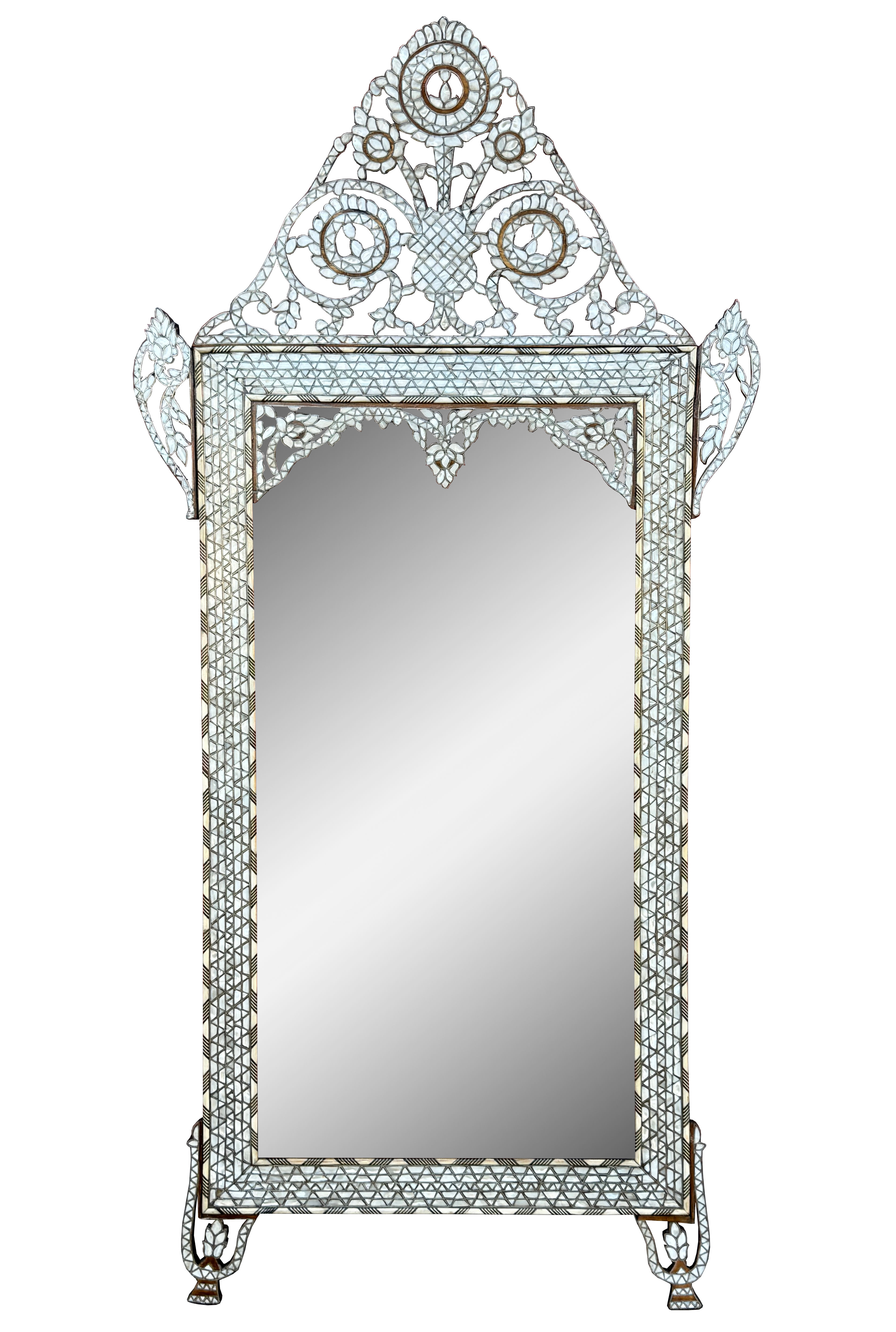 Late 19th Century Syrian Mother of Pearl Inlaid Mirror