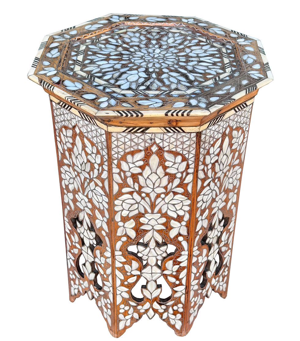 Mid-19th Century Syrian Mother-of-Pearl Inlaid Octagonal Side Table