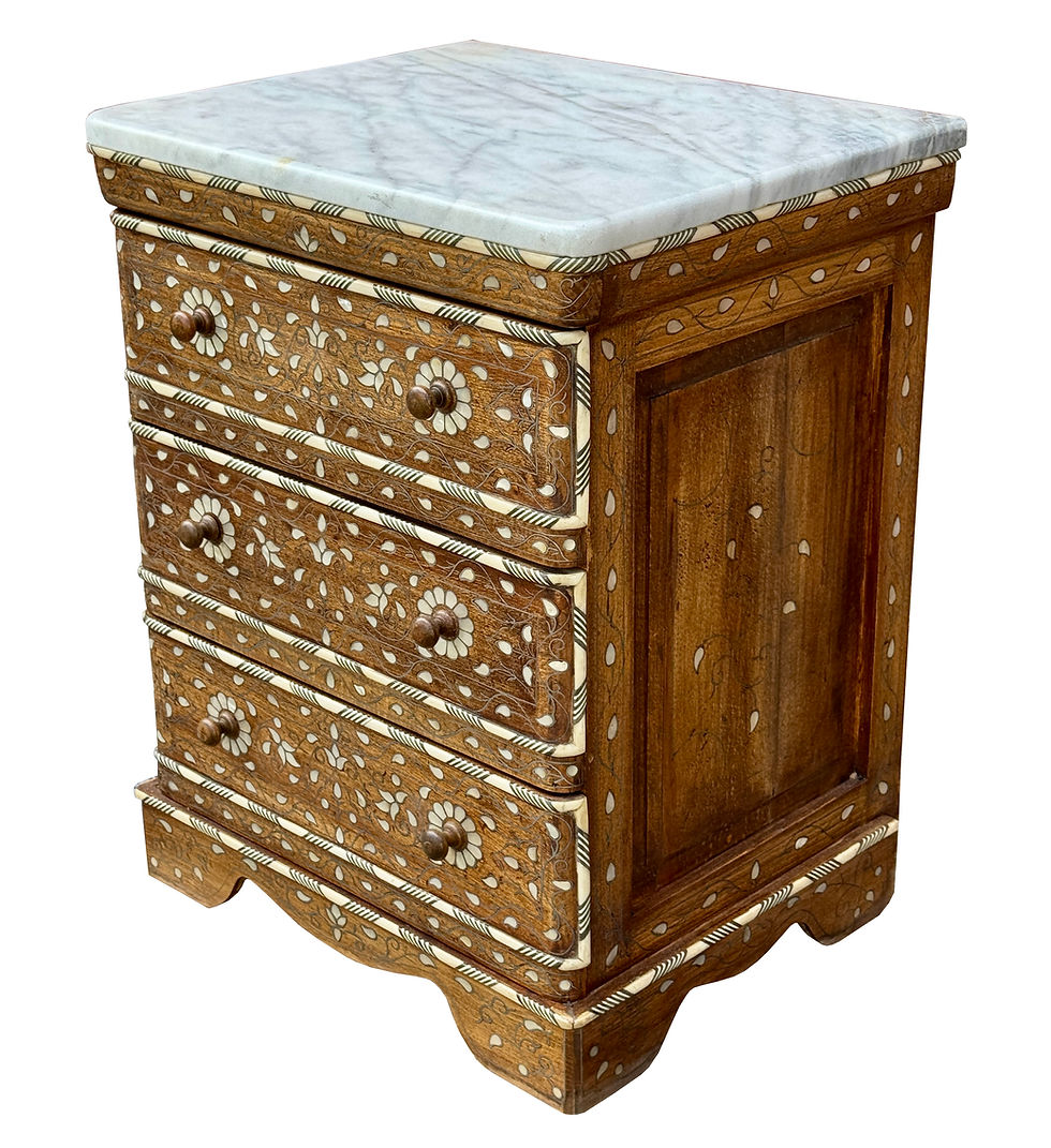 الصورة المصغرة: Side view of Syrian chest with drawers