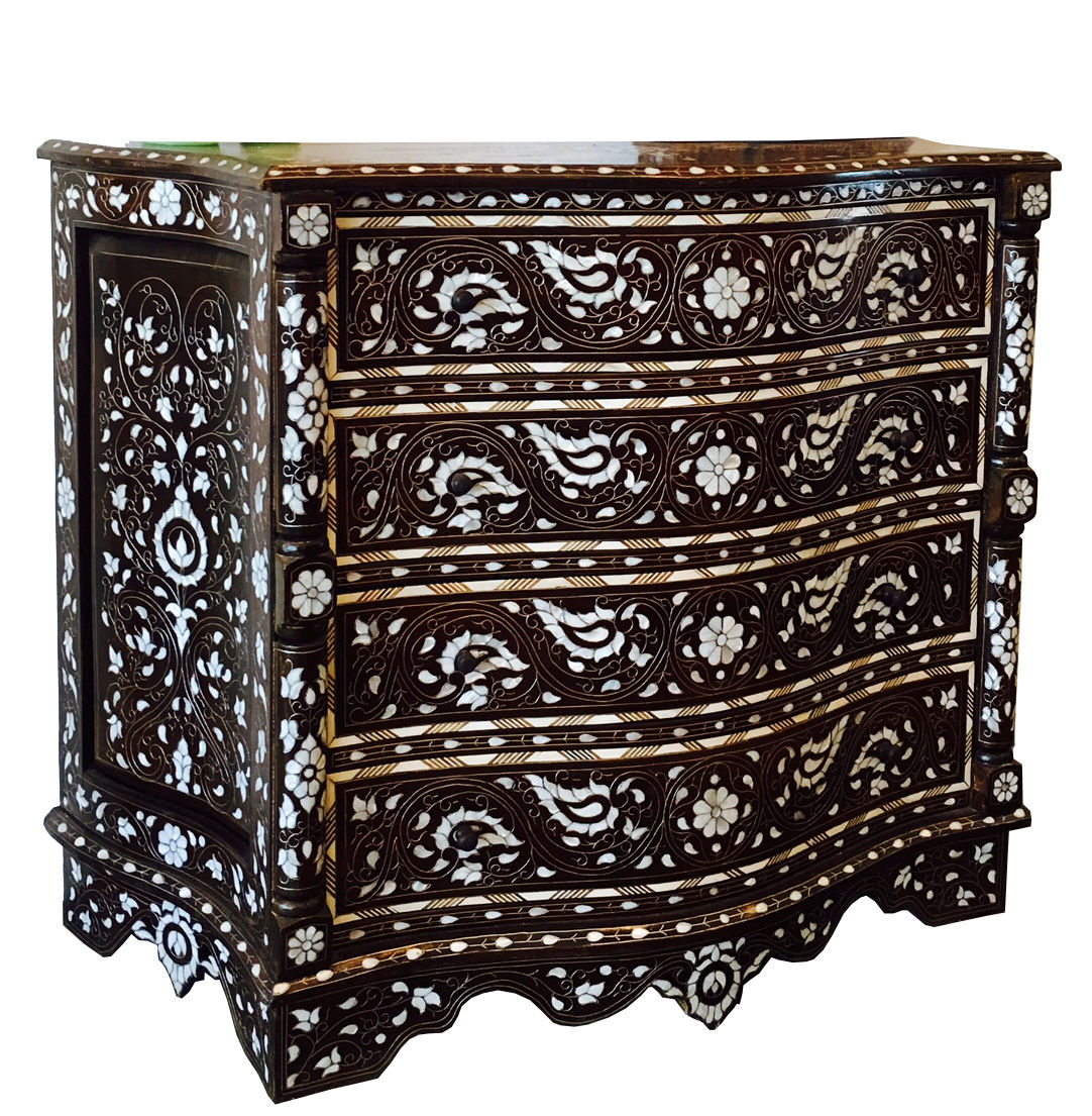 Mother of pearl inlaid chest with drawers #A11