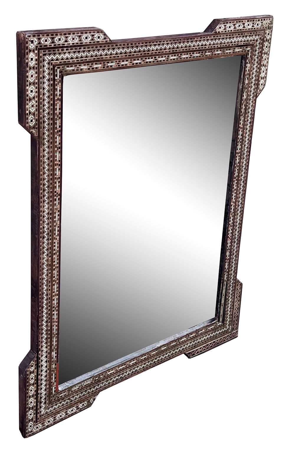 Thumbnail: Vintage mosaic inlaid Syrian mirror