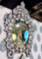 Thumbnail: Oval shape Syrian mother of pearl inlay mirror side view