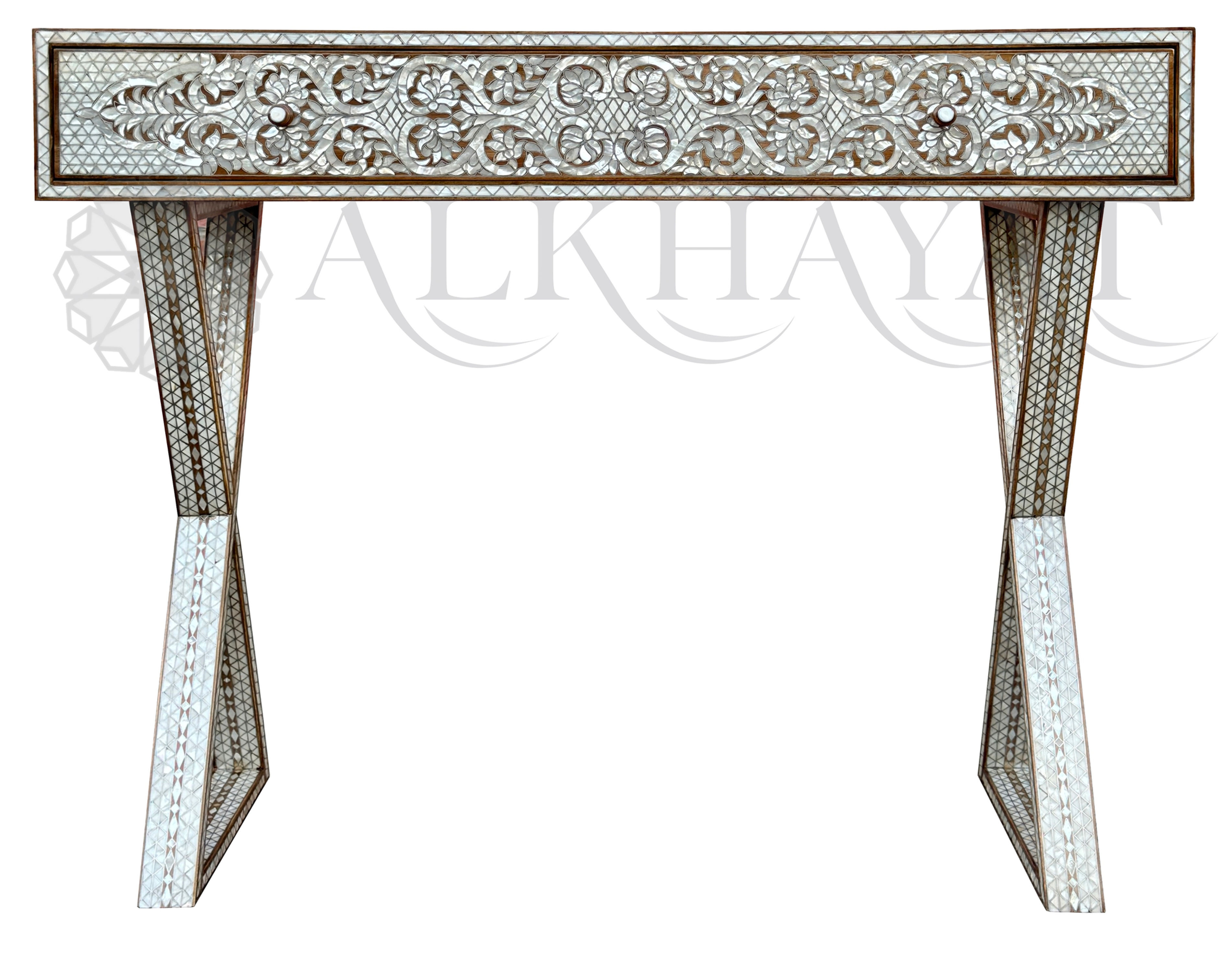 Syrian Mother of Pearl Inlaid Makeup console table/desk