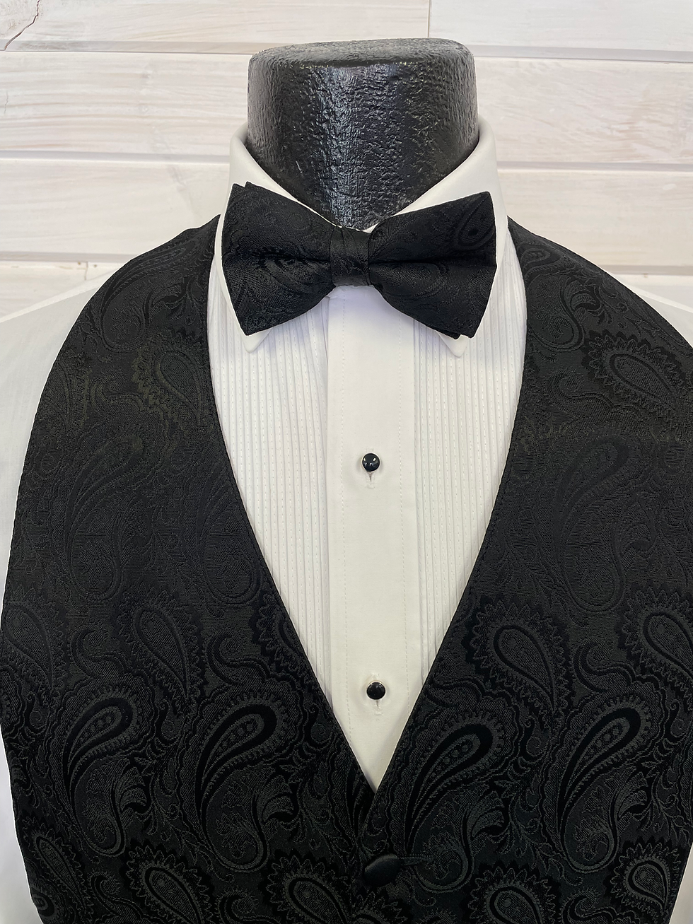 Thumbnail: Windsor Paisley Black Vest & Bow Tie