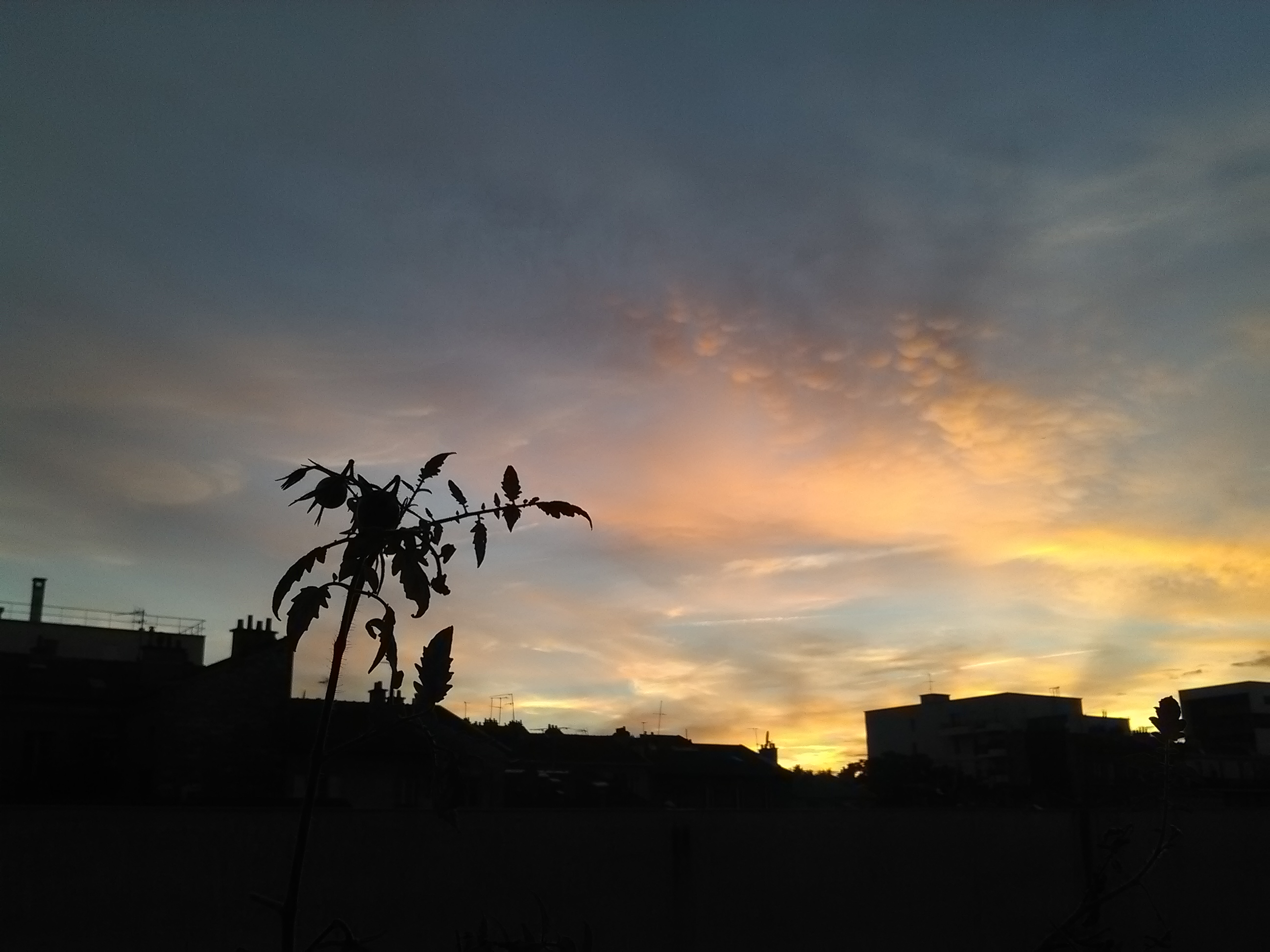 Le soleil se couche sur mon balcon