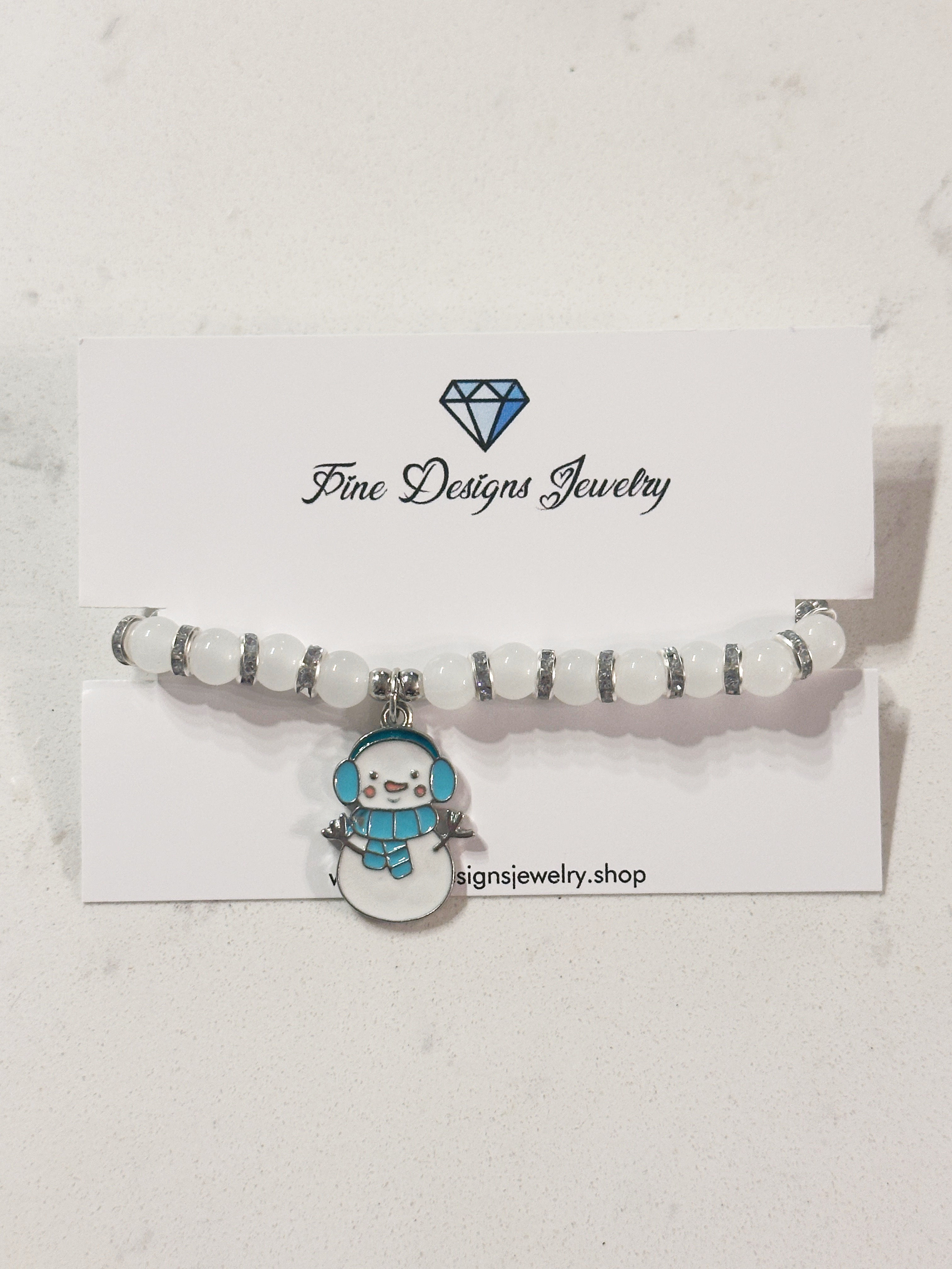 White Snowman Bracelet