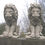 Thumbnail: 5-121P PAIR OF LARGE SITTING LION