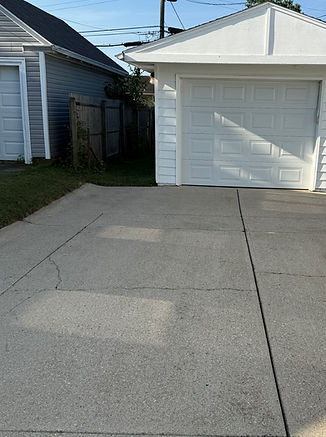 Finished Job. Driveway pressure wash