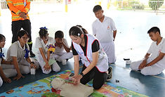 ท่าอากาศยานสุวรรณภูมิจัดโครงการ AOT พี่อาสา กิจกรรม First Aid ปลอดภัยเรื่องใกล้ตัว ให้ความรู้การปฐมพยาบาลเบื้องต้นแก่เด็กนักเรียน