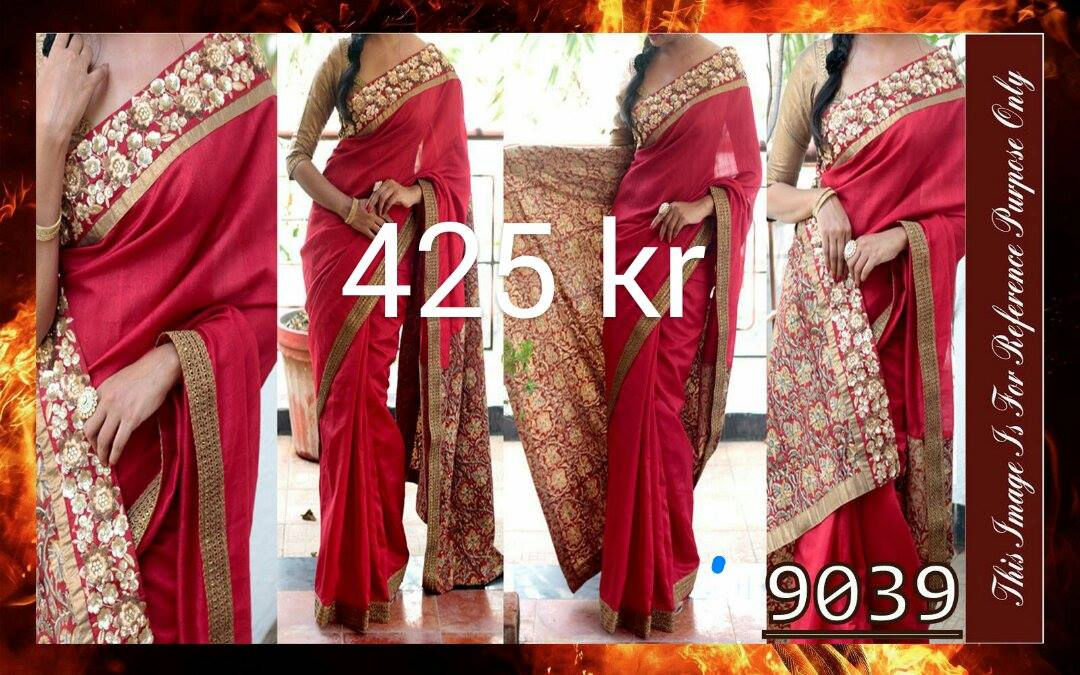 Red designer saree