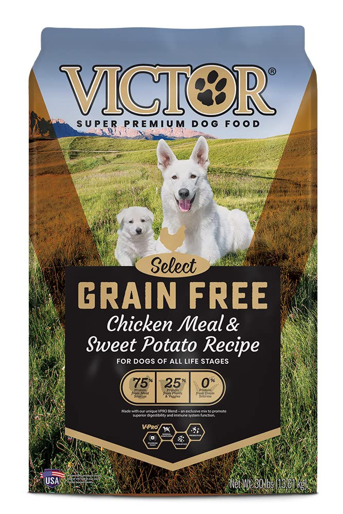 Victor Super Premium Dog Food – Grain Free Chicken Meal & Sweet Potato Recipe -