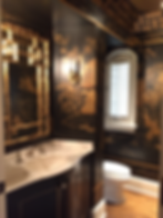 Black and gold chinoiserie mural